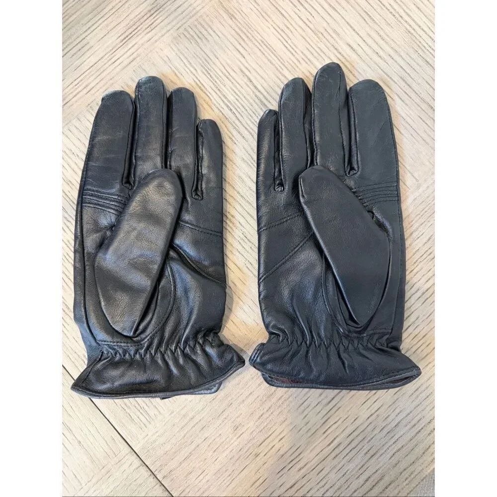 ELMA Men’s Black Lambskin Leather Winter Gloves Lined Size 8.5 Formal Driving - Picture 2 of 8